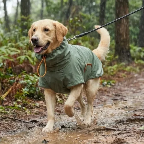 Measurement of the four-legged dog raincoat size