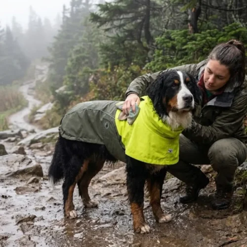 Soft dog raincoat material selection